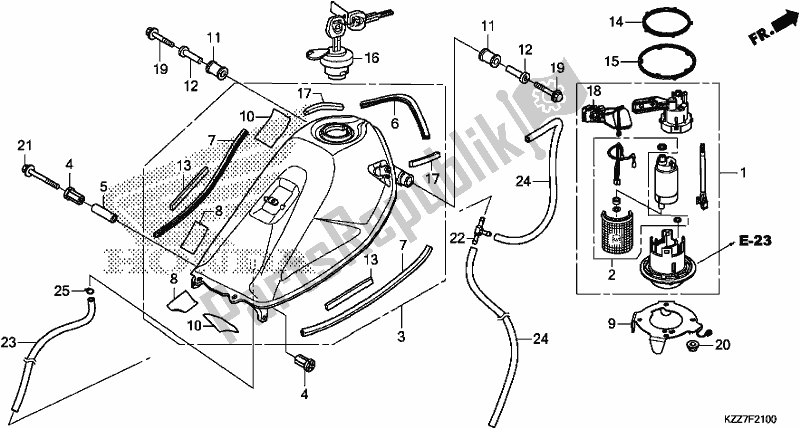 Tutte le parti per il Serbatoio Di Carburante del Honda CRF 250L 2019