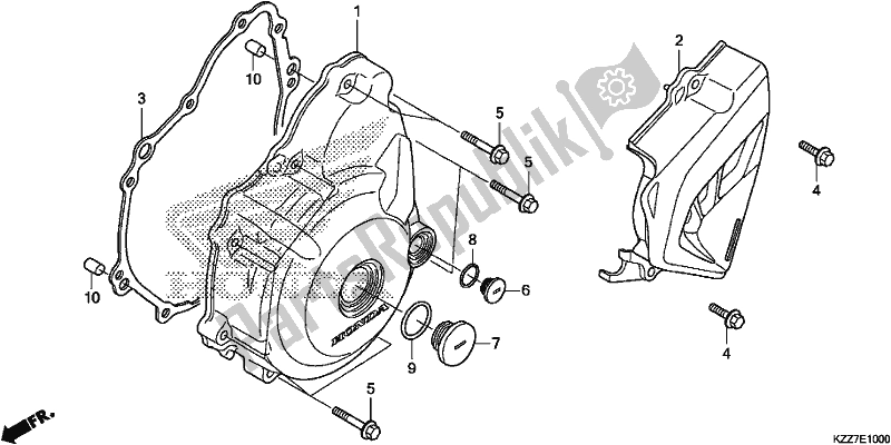 All parts for the Left Crankcase Cover of the Honda CRF 250L 2019