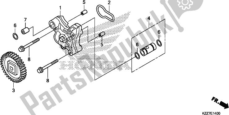 All parts for the Oil Pump of the Honda CRF 250L 2019