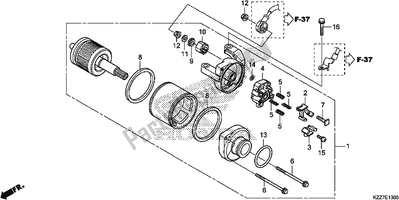 All parts for the Starter Motor of the Honda CRF 250L 2019