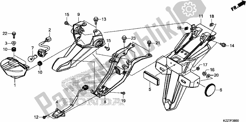 Alle onderdelen voor de Achterlicht van de Honda CRF 250L 2019