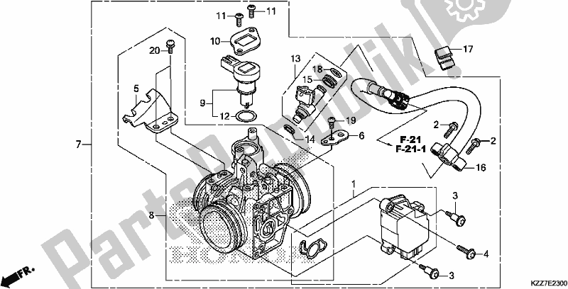 Alle onderdelen voor de Gasklephuis van de Honda CRF 250L 2019