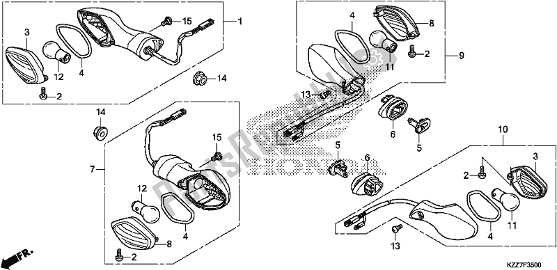 Todas as partes de Piscadela do Honda CRF 250L 2019