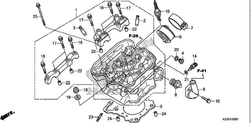 Alle onderdelen voor de Cilinderkop van de Honda CRF 250 LA 2017