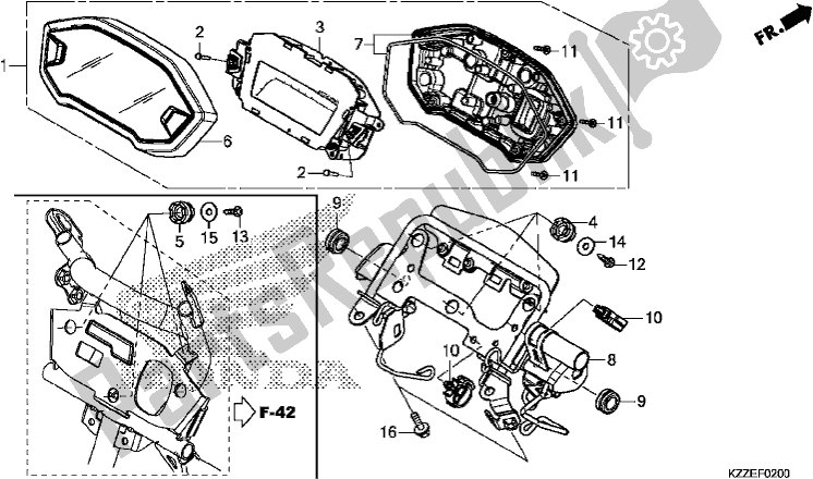 Alle onderdelen voor de Meter van de Honda CRF 250 LA 2017