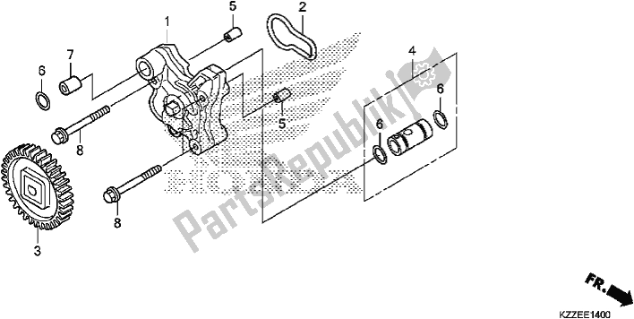 Alle onderdelen voor de Oliepomp van de Honda CRF 250 LA 2017
