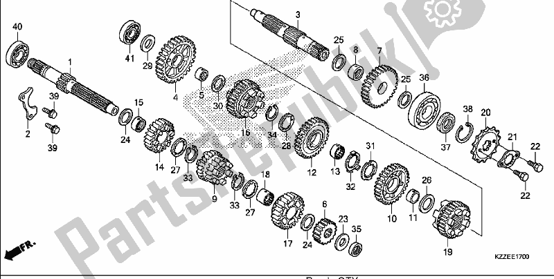 All parts for the Transmission of the Honda CRF 250 LA 2017