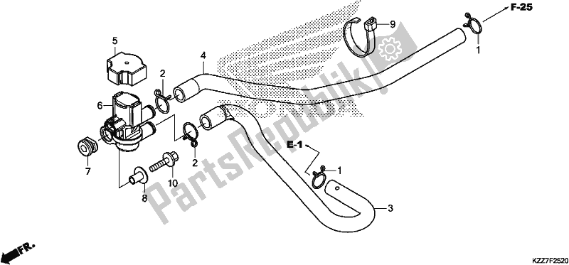 All parts for the Air Injection Solenoid Valve of the Honda CRF 250 LA 2019