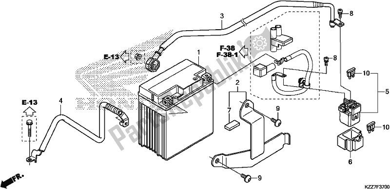 All parts for the Battery of the Honda CRF 250 LA 2019