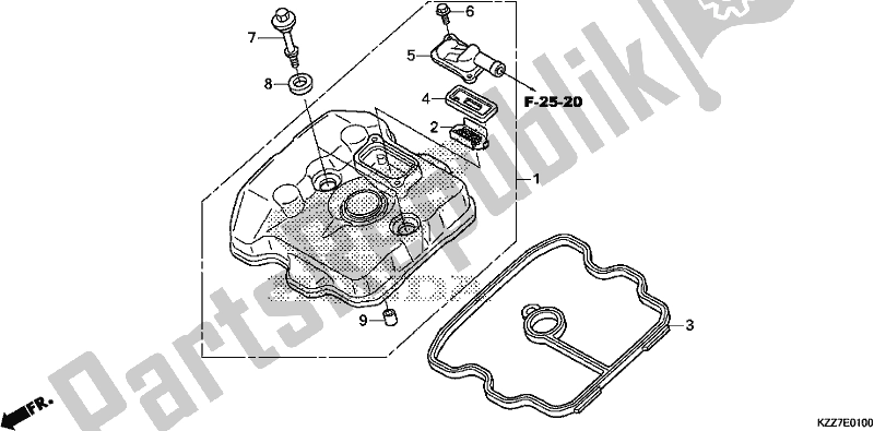 Toutes les pièces pour le Le Couvre-culasse du Honda CRF 250 LA 2019