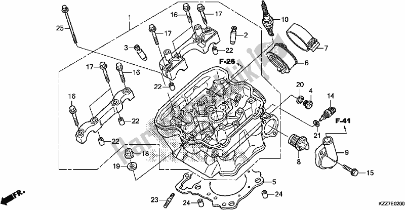 Alle onderdelen voor de Cilinderkop van de Honda CRF 250 LA 2019