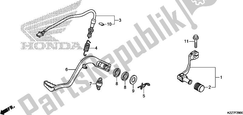 All parts for the Pedal of the Honda CRF 250 LA 2019