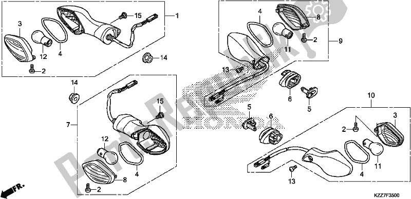 Tutte le parti per il Winker del Honda CRF 250 LA 2019