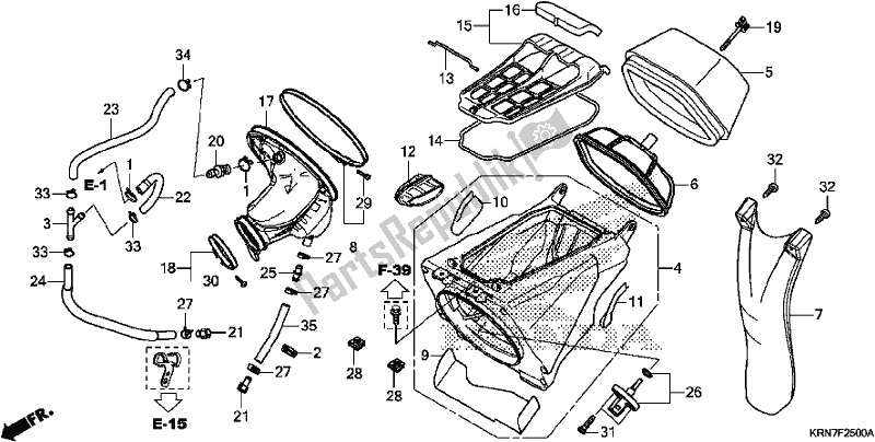 All parts for the Air Cleaner of the Honda CRF 250R 2017