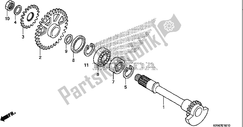 All parts for the Balancer of the Honda CRF 250R 2017