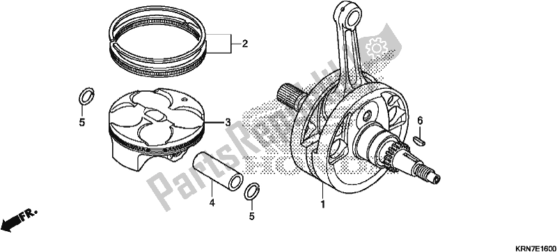 Toutes les pièces pour le Vilebrequin / Piston du Honda CRF 250R 2017