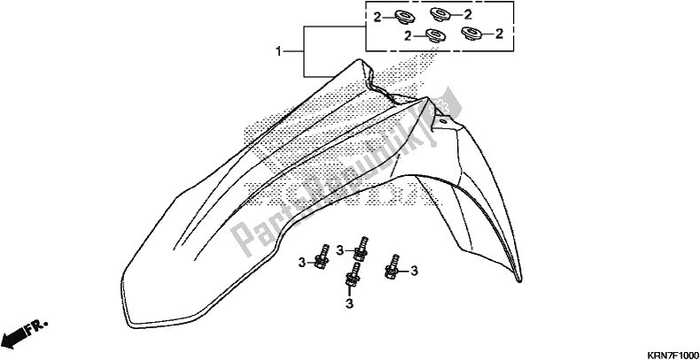 All parts for the Front Fender of the Honda CRF 250R 2017