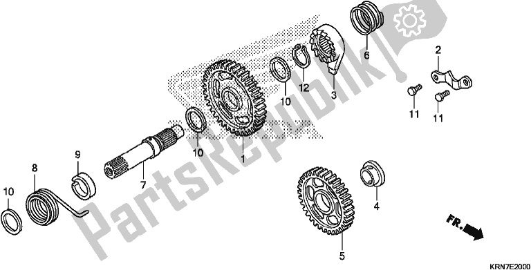 Todas as partes de Chute O Fuso De Partida do Honda CRF 250R 2017