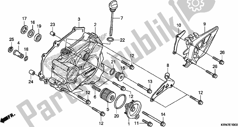 All parts for the L. Crankcase Cover of the Honda CRF 250R 2017