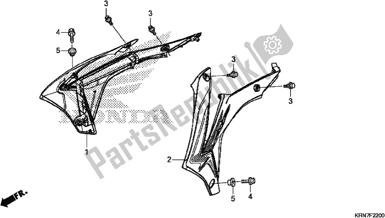 All parts for the Radiator Shroud of the Honda CRF 250R 2017