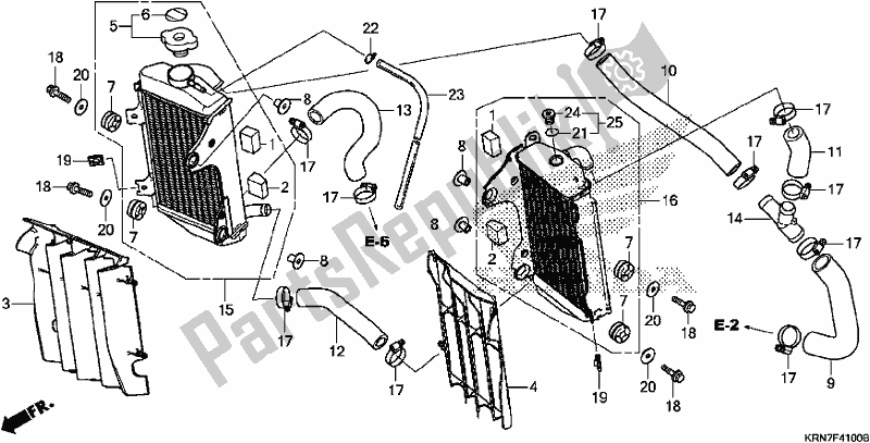 Toutes les pièces pour le Radiateur du Honda CRF 250R 2017