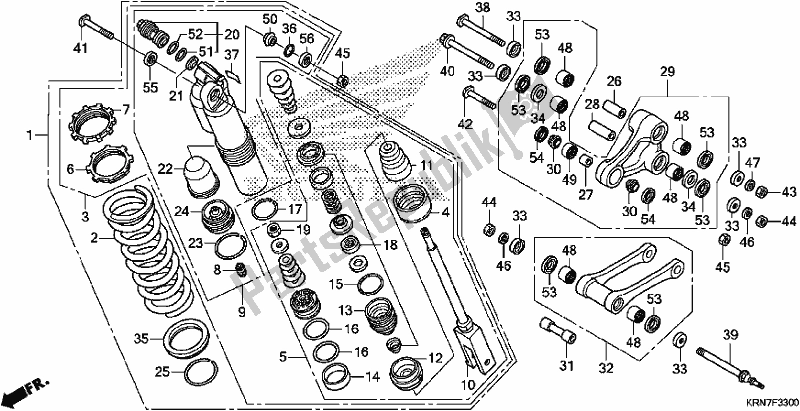 Alle onderdelen voor de Achterkussen van de Honda CRF 250R 2017