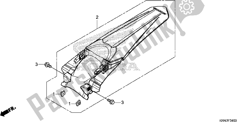 All parts for the Rear Fender of the Honda CRF 250R 2017