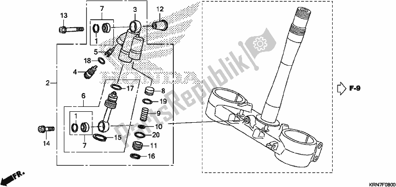 Todas as partes de Amortecedor De Direção do Honda CRF 250R 2017