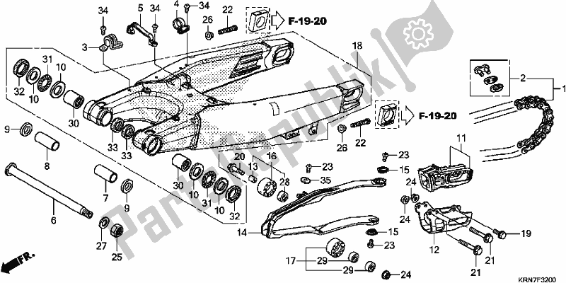 Toutes les pièces pour le Bras Oscillant du Honda CRF 250R 2017