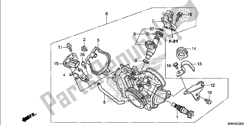 Todas las partes para Cuerpo Del Acelerador de Honda CRF 250R 2017