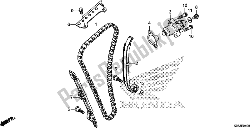 All parts for the Cam Chain/tensioner of the Honda CRF 250R 2018