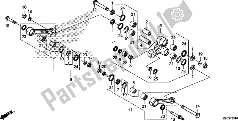 Tutte le parti per il Cushion Arm del Honda CRF 250R 2018