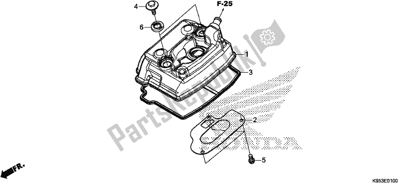 All parts for the Cylinder Head Cover of the Honda CRF 250R 2018