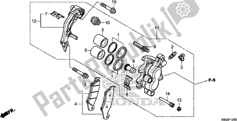 All parts for the Front Brake Caliper of the Honda CRF 250R 2018