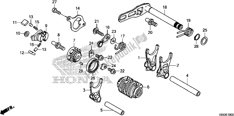 All parts for the Gearshift Drum of the Honda CRF 250R 2018