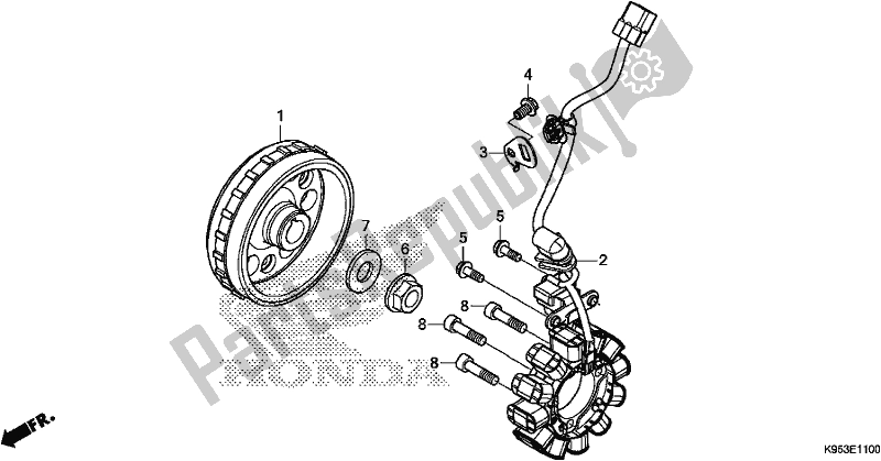 All parts for the Generator of the Honda CRF 250R 2018