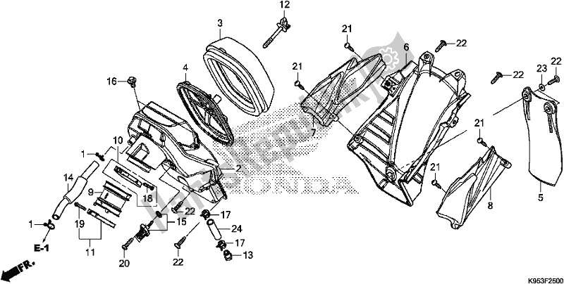 All parts for the Air Cleaner of the Honda CRF 250R 2019