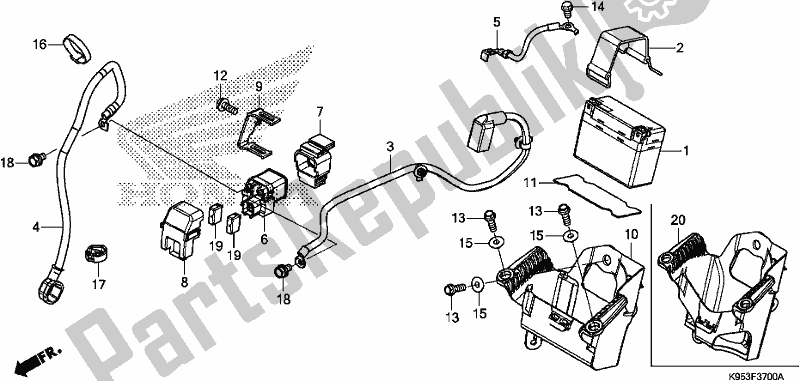 Todas as partes de Bateria do Honda CRF 250R 2019