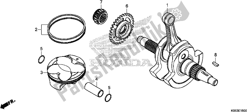 All parts for the Crankshaft/piston of the Honda CRF 250R 2019