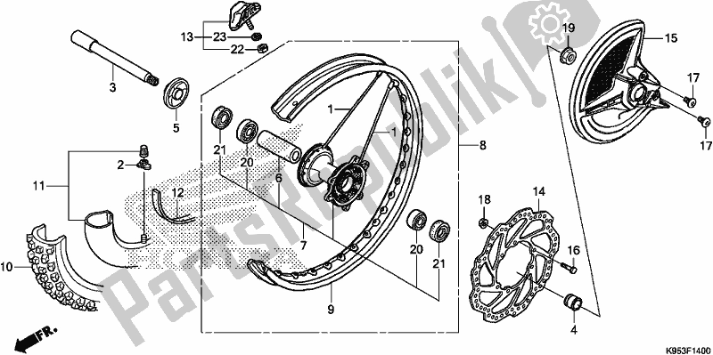 Tutte le parti per il Ruota Anteriore del Honda CRF 250R 2019