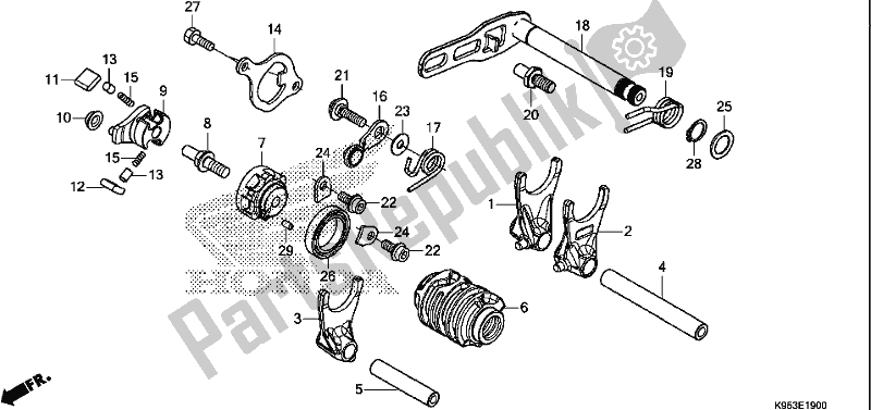 All parts for the Gearshift Drum of the Honda CRF 250R 2019