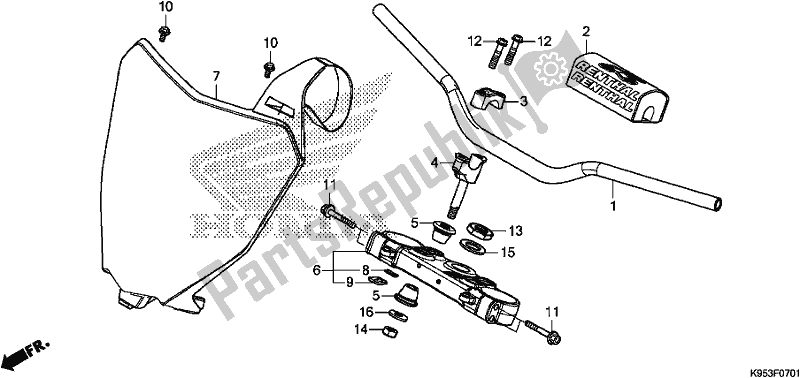 Todas las partes para Handle Pipe/top Bridge de Honda CRF 250R 2019