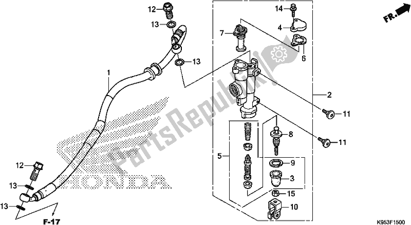 Toutes les pièces pour le Maître-cylindre De Frein Arrière du Honda CRF 250R 2019