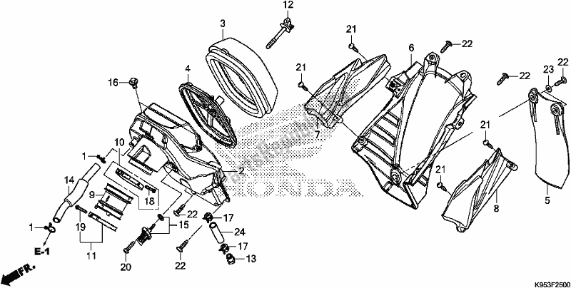 All parts for the Air Cleaner of the Honda CRF 250R 2020