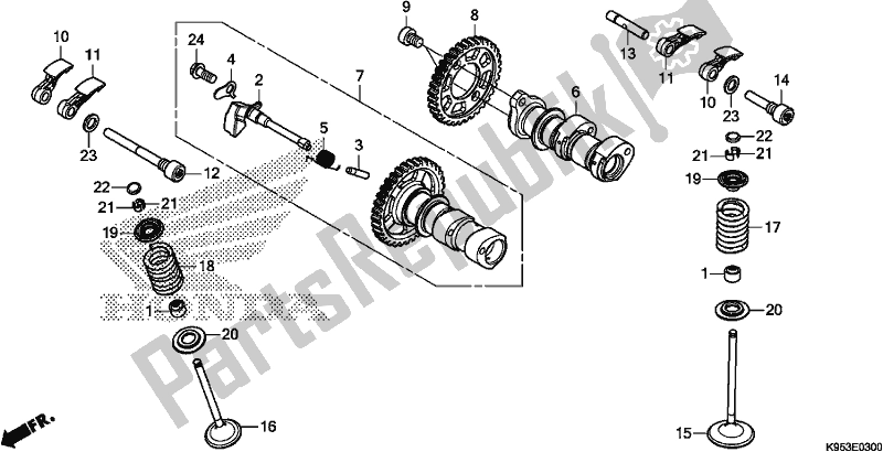 Wszystkie części do Wa? Ek Rozrz? Du / Zawór Honda CRF 250R 2020