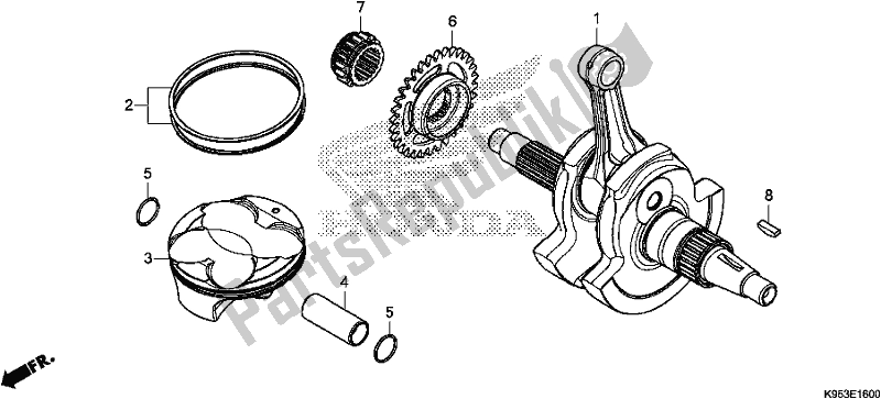 Toutes les pièces pour le Vilebrequin / Piston du Honda CRF 250R 2020