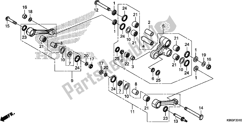 Todas as partes de Cushion Arm do Honda CRF 250R 2020