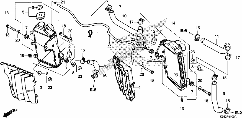 Tutte le parti per il Termosifone del Honda CRF 250R 2020