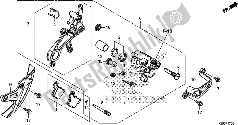 Todas las partes para Pinza De Freno Trasero de Honda CRF 250R 2020