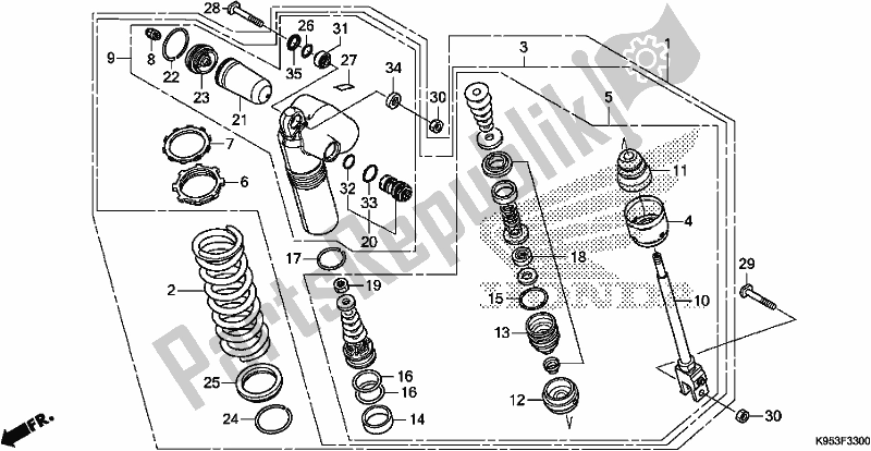 Alle onderdelen voor de Achterkussen van de Honda CRF 250R 2020
